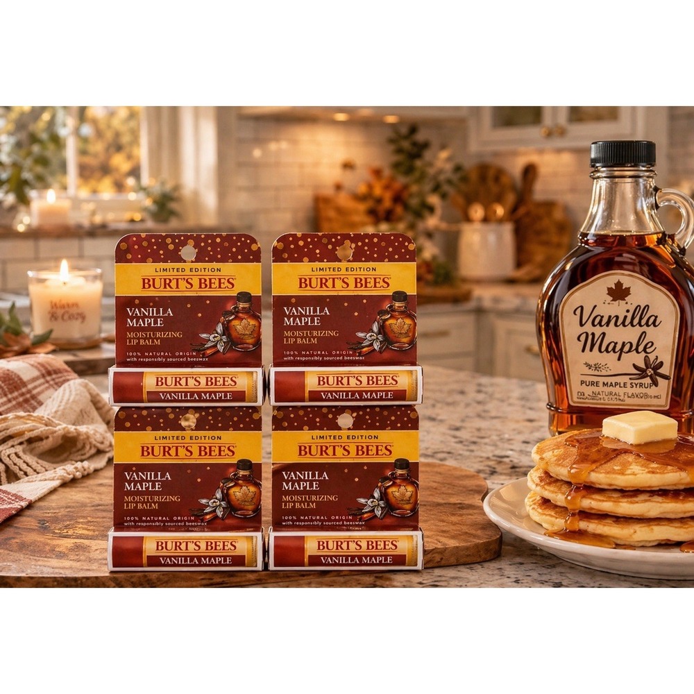 Burt's Bees Vanilla Maple Lip Balm 4 Packs Discontinued Limited Edition